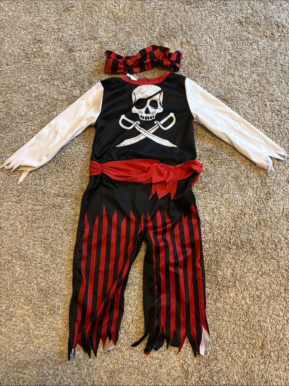 Party City Red and Black Pirate Shipmatey Costume